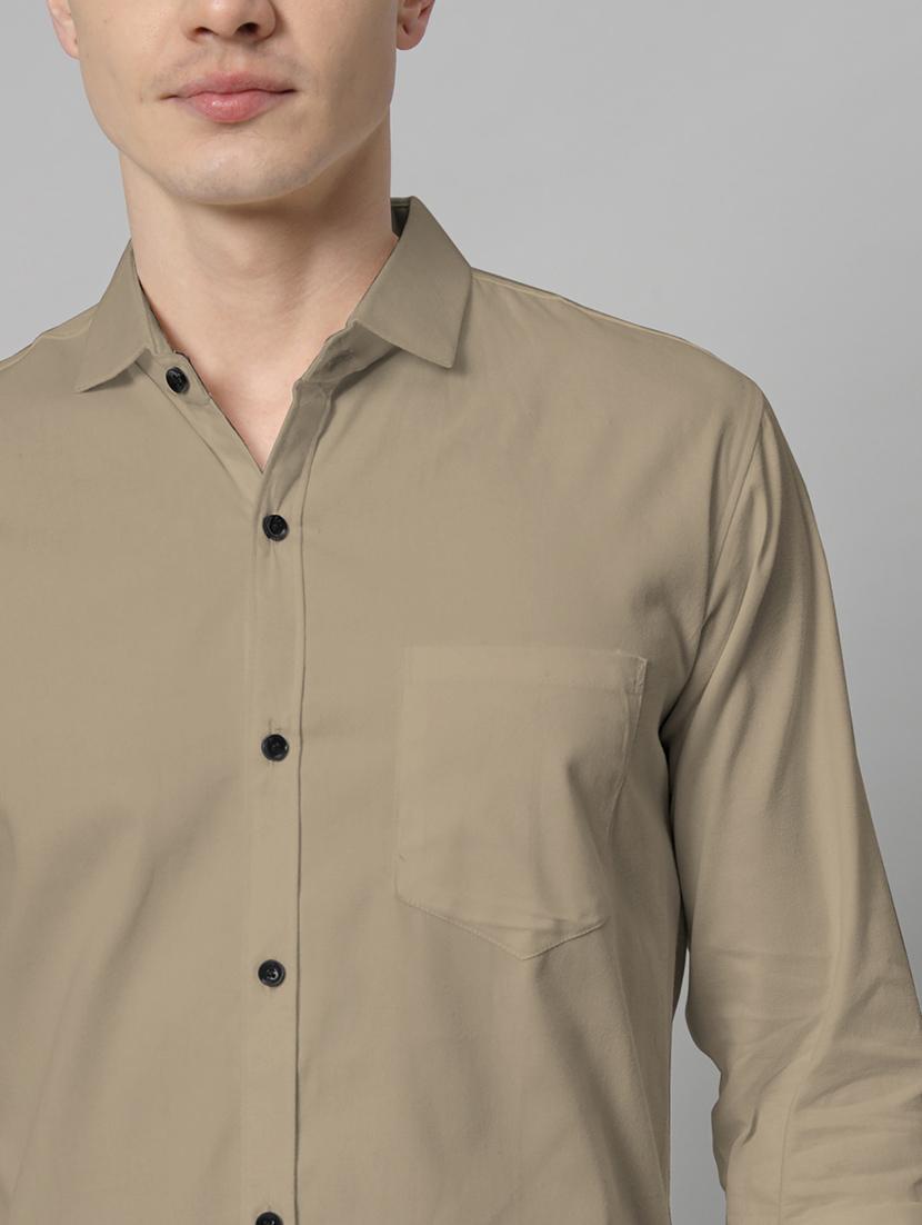 men long sleeved solid casual shirt - 20982691 - Standard Image - 4