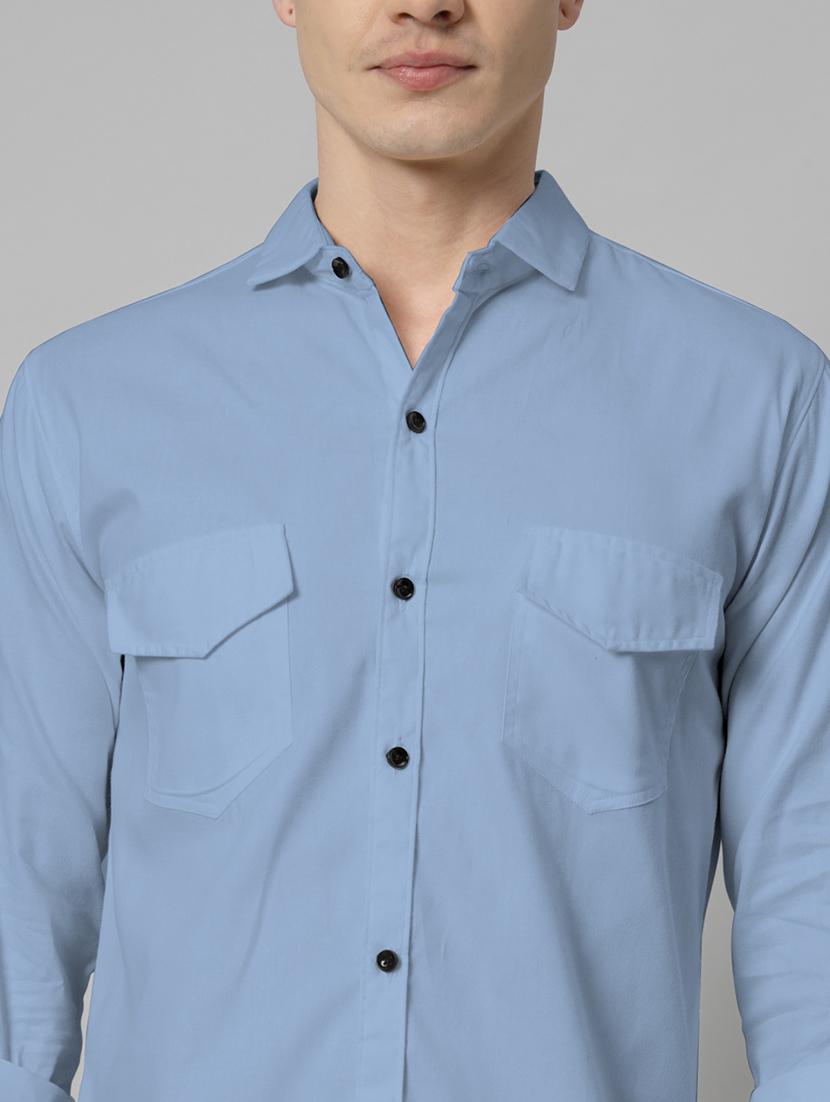 men long sleeved solid casual shirt - 20982692 - Standard Image - 4