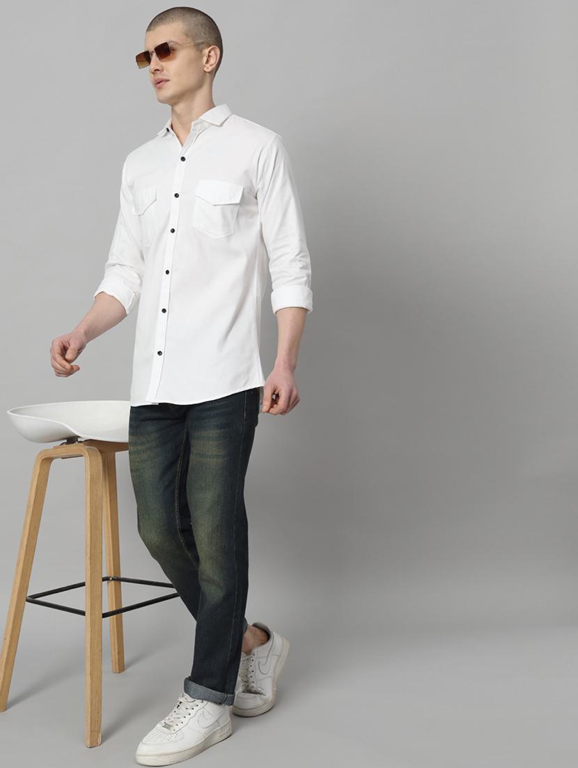 men long sleeved solid casual shirt - 20982694 - Standard Image - 4