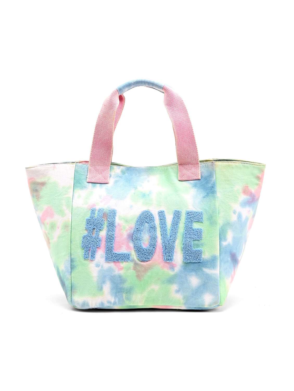 multi colored canvas messenger tote