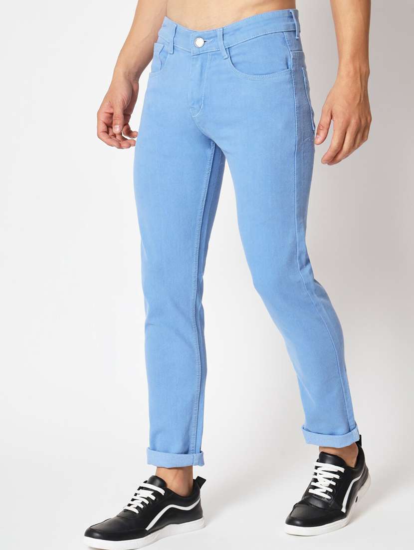 men solid mid rise cotton jeans - 20983219 -  Standard Image - 1