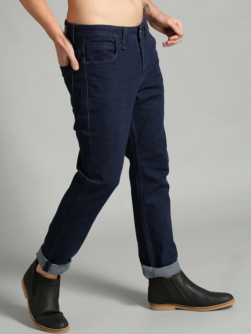 men solid mid rise cotton jeans - 20983220 - Standard Image - 1