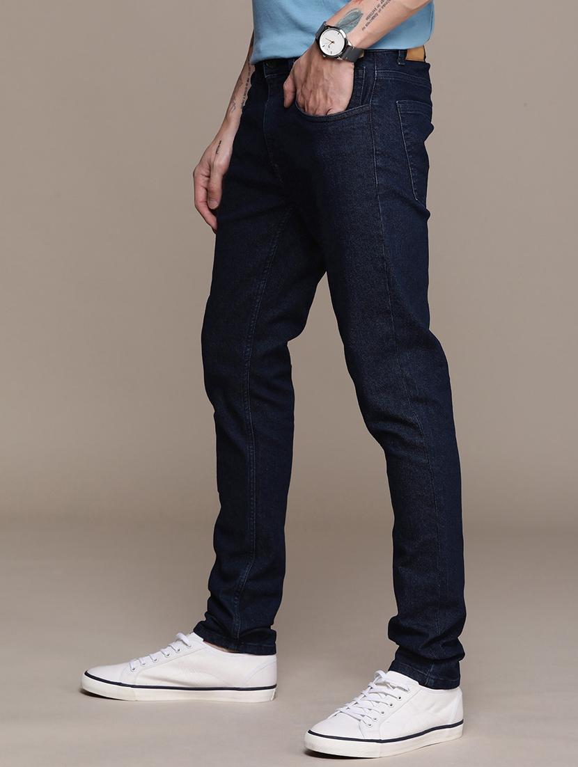 men solid mid rise cotton jeans - 20983224 -  Standard Image - 1