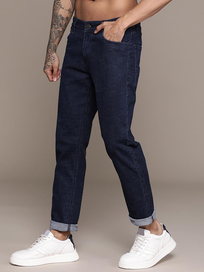 men solid mid rise cotton jeans - 20983228 - Standard Image - 1