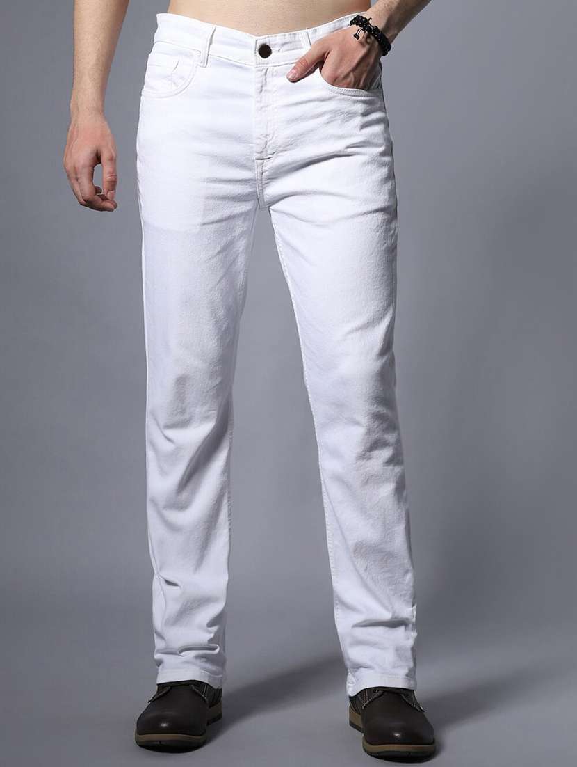 men solid mid rise cotton jeans