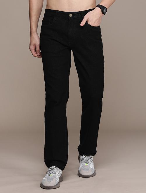 men solid mid rise cotton jeans - 20983230 - Standard Image - 0