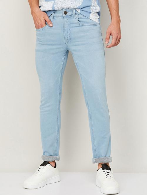 men solid mid rise cotton jeans - 20983235 - Standard Image - 0