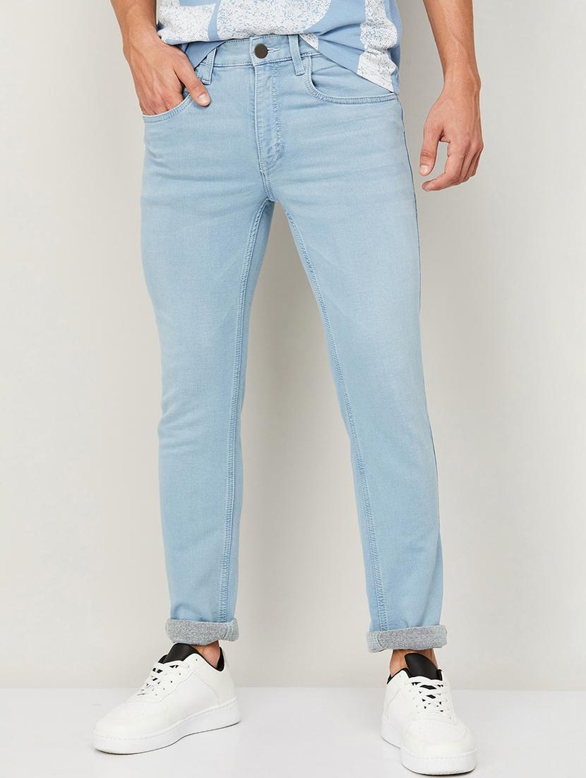 men solid mid rise cotton jeans - 20983235 - Zoom Image - 0