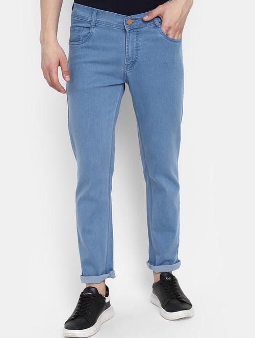 men solid mid rise cotton jeans - 20983239 - Standard Image - 0