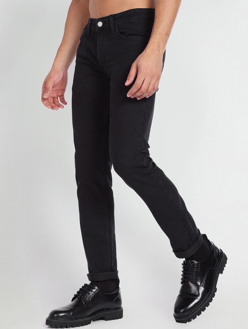 men solid mid rise cotton jeans - 20983242 -  Standard Image - 1