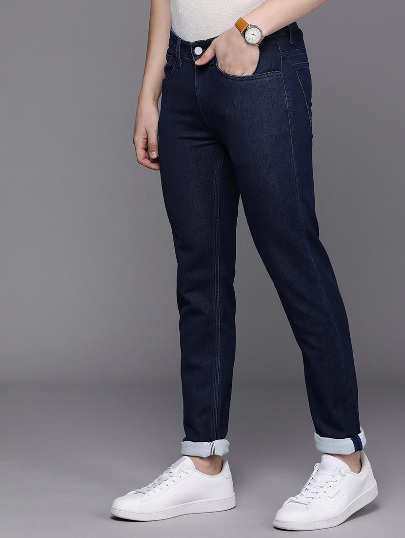 men solid mid rise cotton jeans - 20983244 - Standard Image - 1