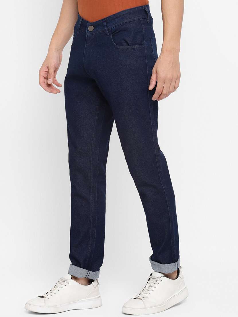men solid mid rise cotton jeans - 20983252 - Standard Image - 1