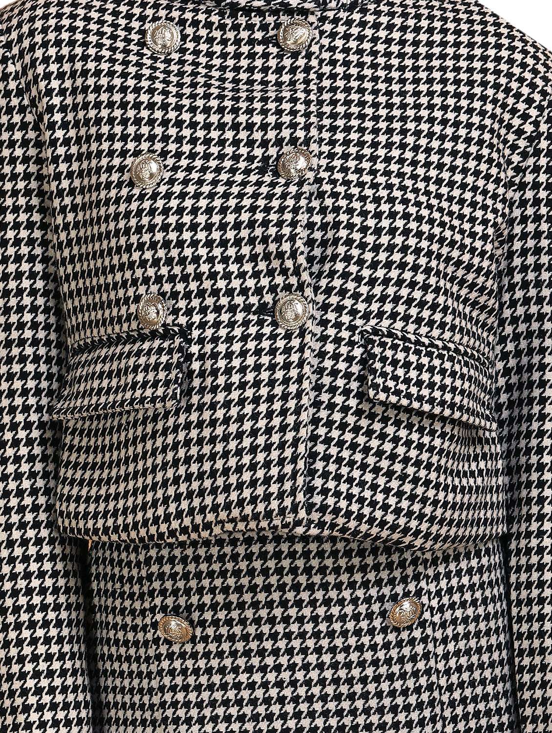 black printed detailed casual woollen coat - 20983677 -  Standard Image - 4