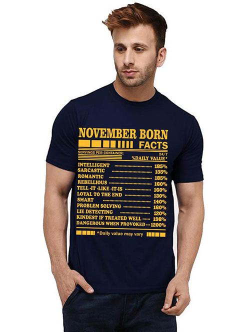 men round neck front print t-shirt