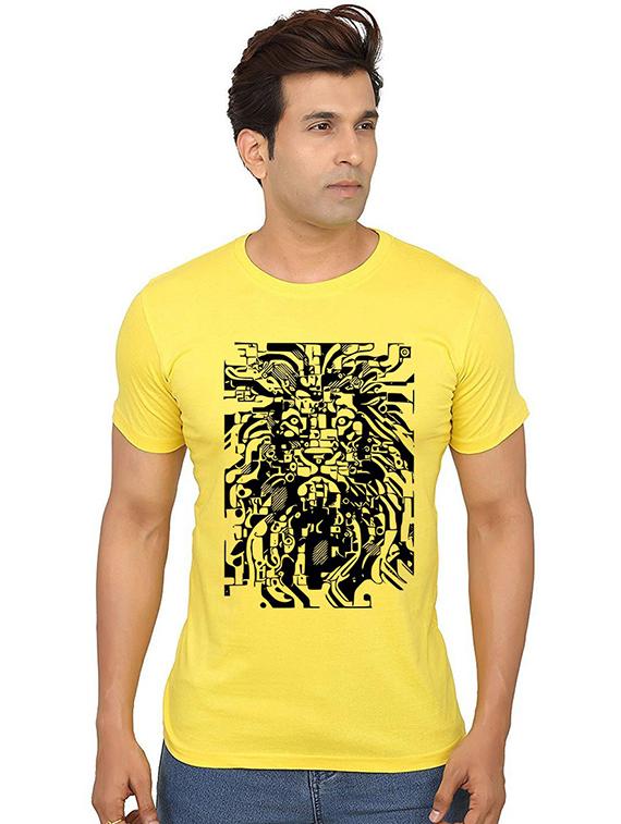 men front print round neck t-shirts - 20986827 - Zoom Image - 0