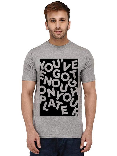 men round neck front print t-shirt - 20988343 -  Standard Image - 0