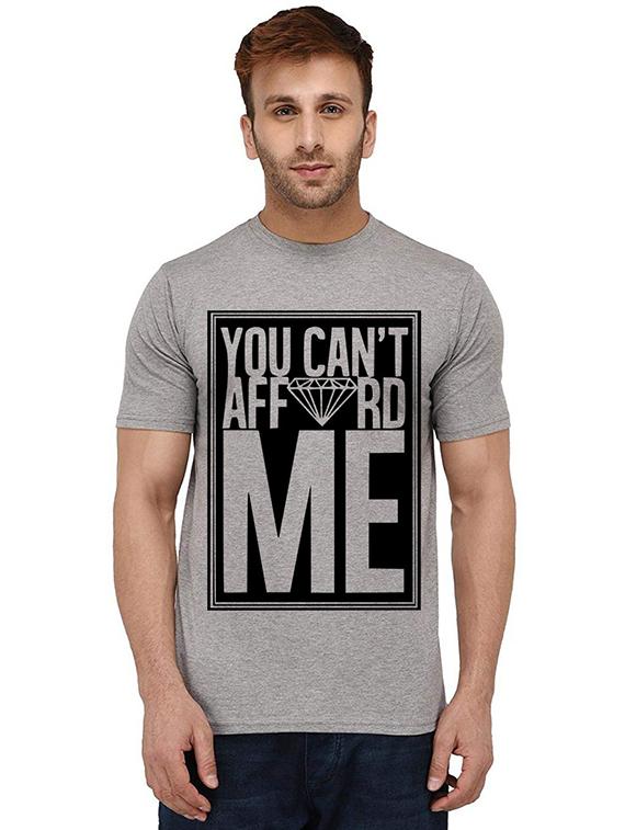 grey front printed casual t-shirt - 20988769 -  Zoom Image - 0
