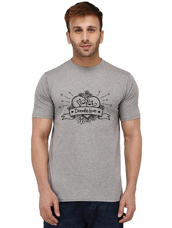 men's round neck front print t-shirt