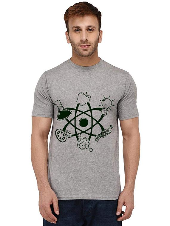 grey cotton front print tshirt