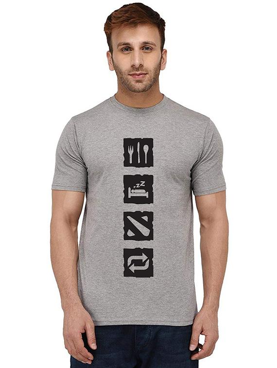 men's round neck front print t-shirt
