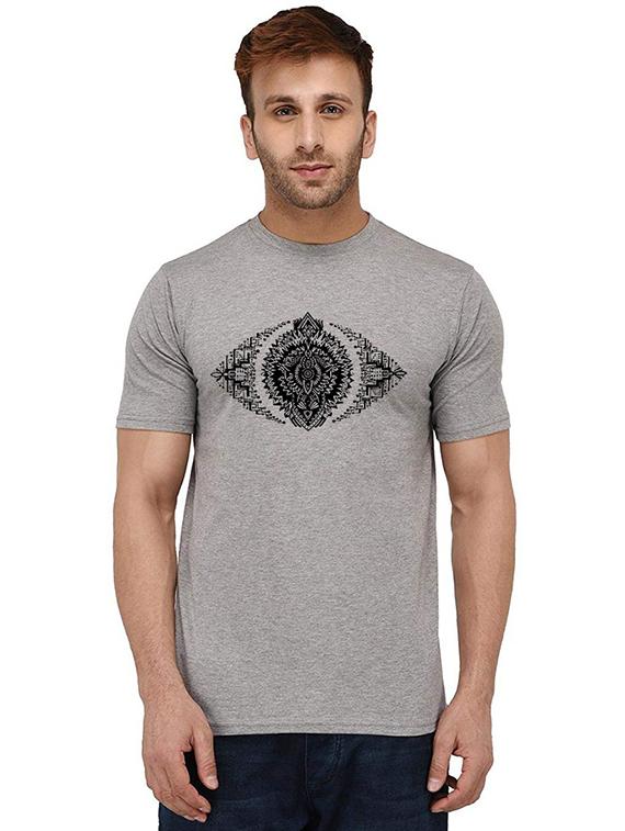 men round neck chestprint t-shirt - 20989909 - Zoom Image - 0