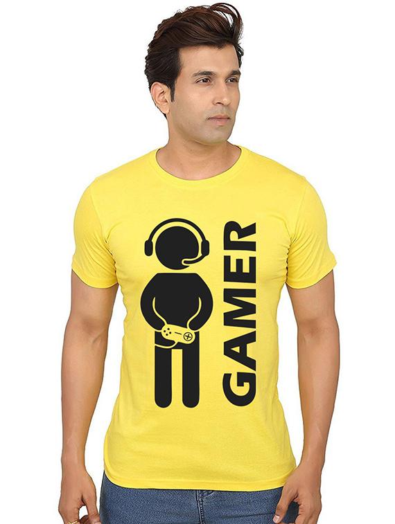 men round neck front print t-shirt - 20991440 - Zoom Image - 0