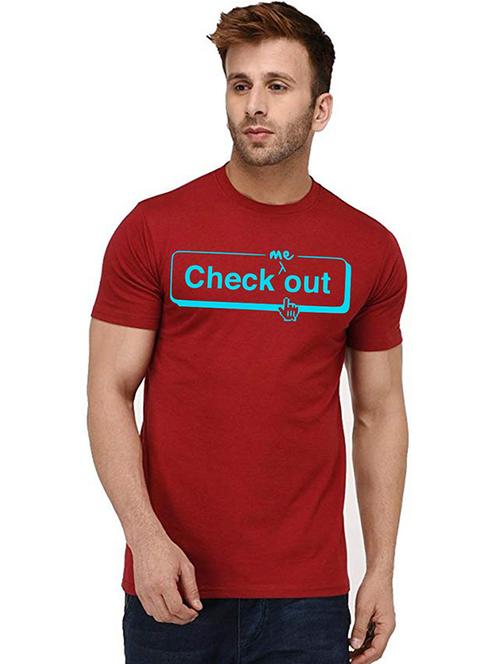 men round neck chest print t-shirt - 20992233 - Standard Image - 0