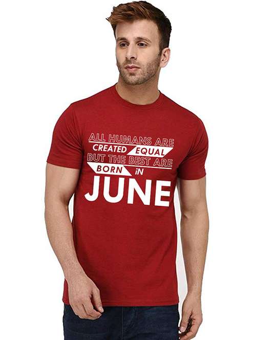 men round neck front print t-shirt