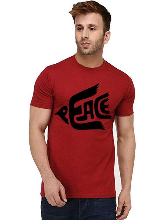 men's round neck front print t-shirt - 20995902 - Zoom Image - 0