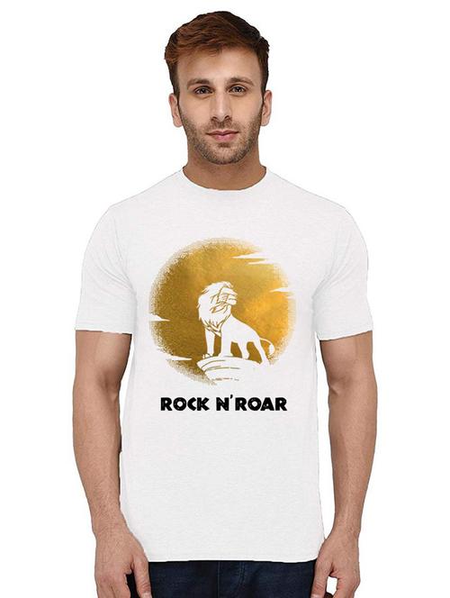 men's round neck front print t-shirt - 20996127 - Standard Image - 0