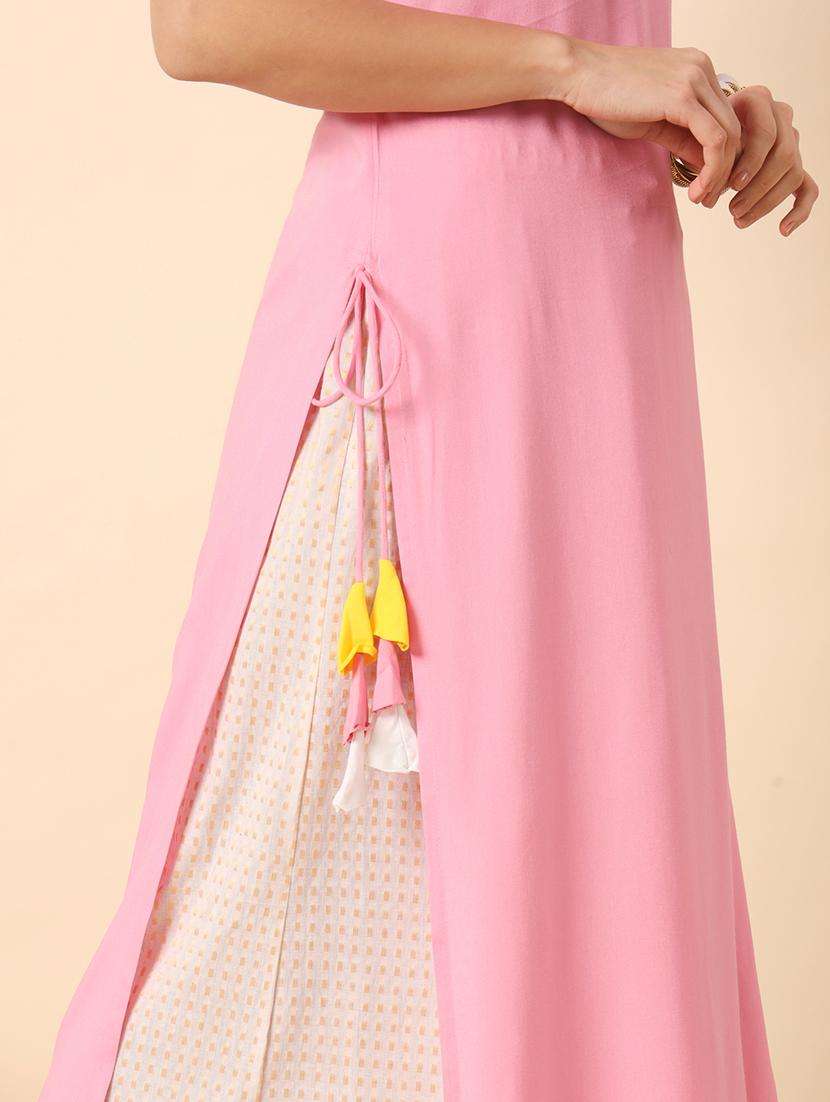 women solid sleveless straight kurta - 20996151 -  Standard Image - 4