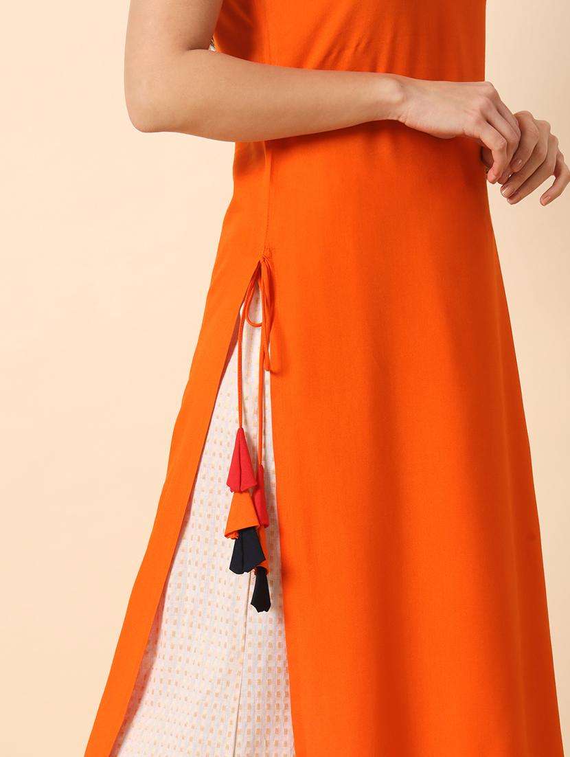 women solid sleveless straight kurta - 20996152 -  Standard Image - 4