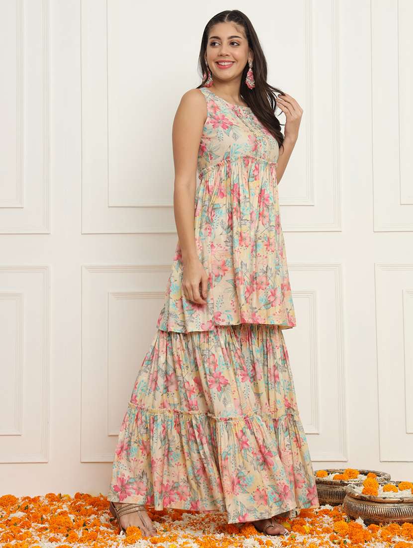 women kurta sharara set with dupatta - 20996193 - Standard Image - 1