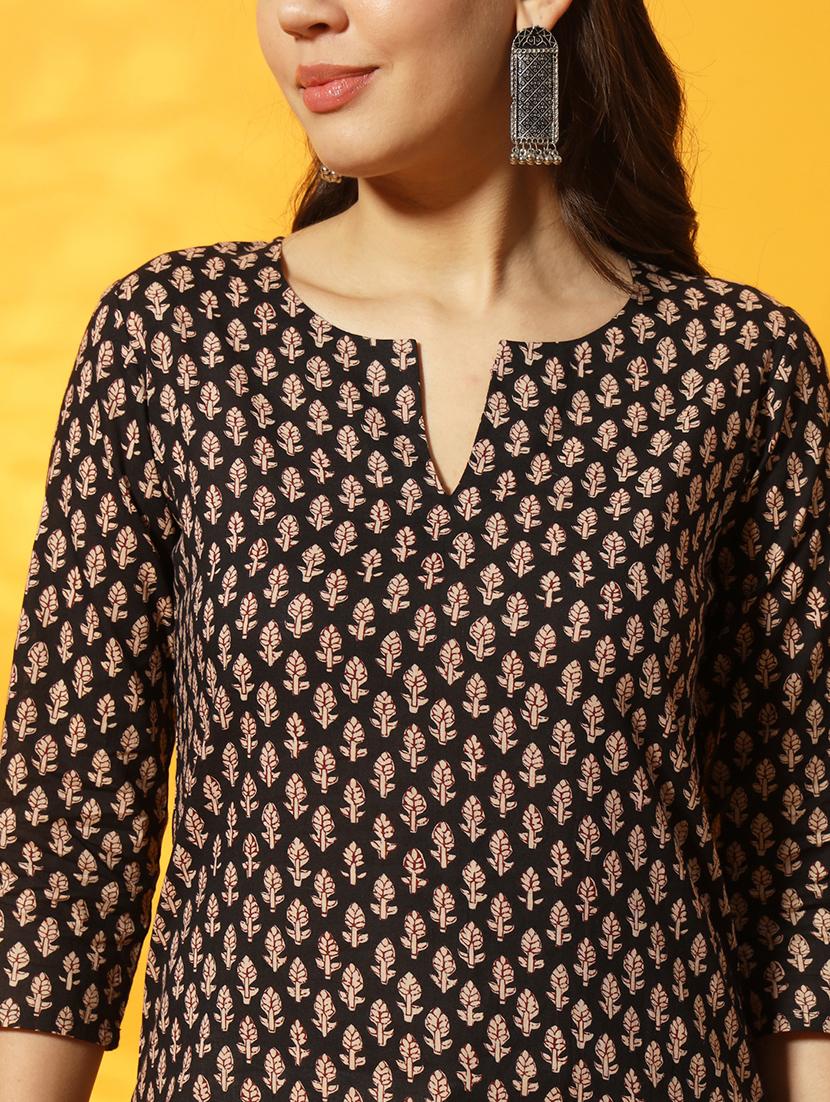 women black printed regular tunic - 20996203 - Standard Image - 4