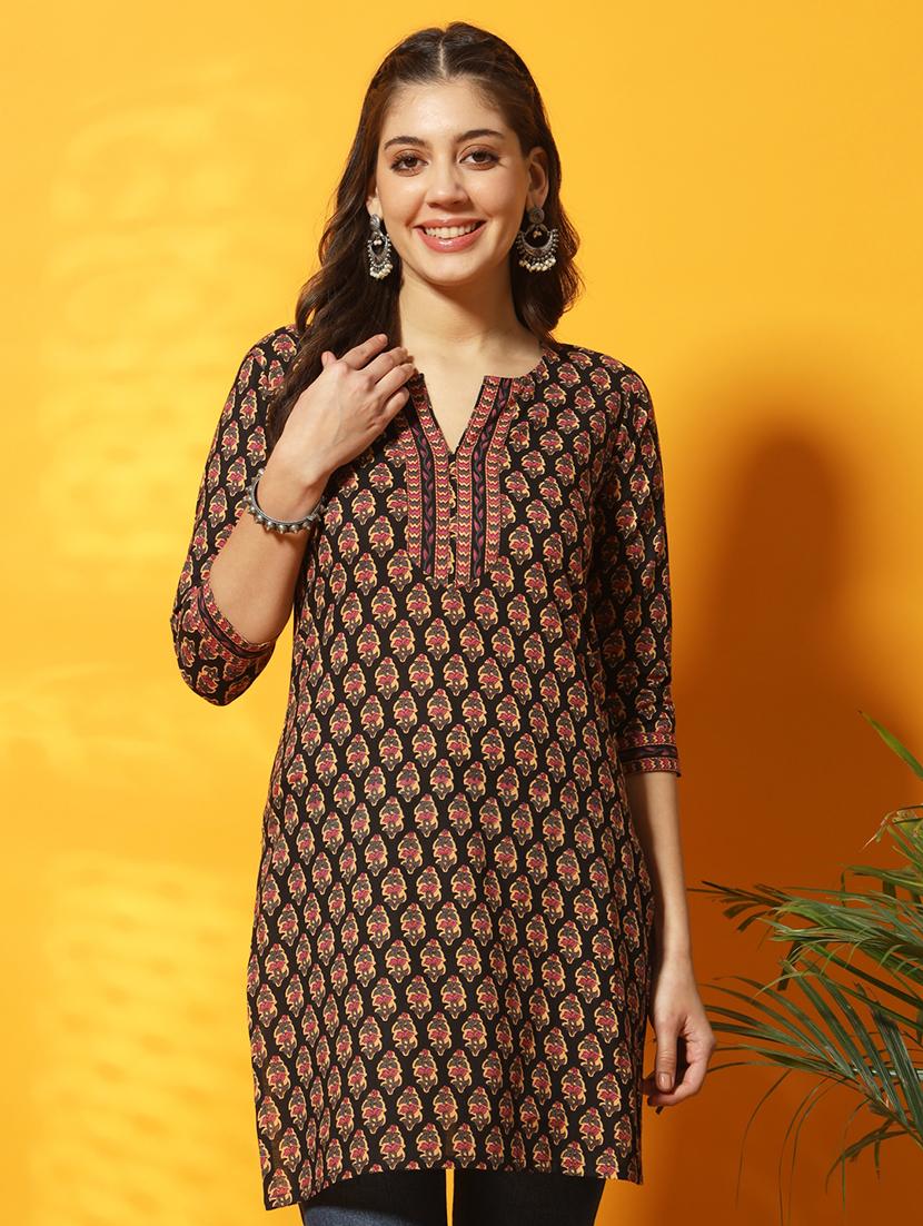 women black printed regular tunic - 20996205 - Zoom Image - 0