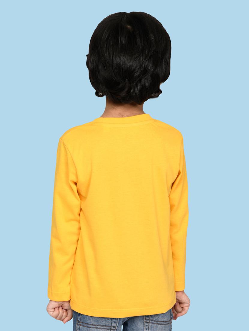 yellow front printed casual t-shirt - 20996976 - Standard Image - 1