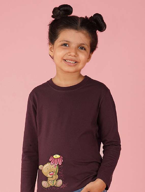 purple placement printed casual top - 20997742 -  Standard Image - 1