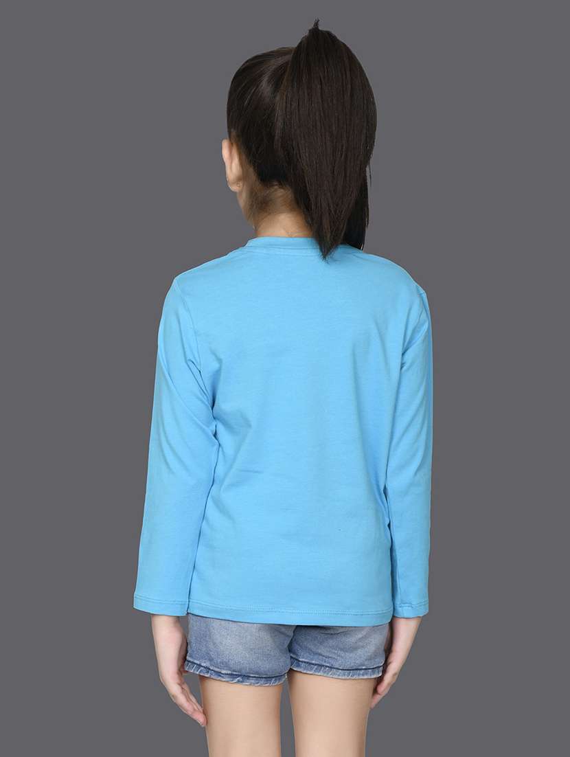 light blue cotton blend tee - 20997913 - Standard Image - 1