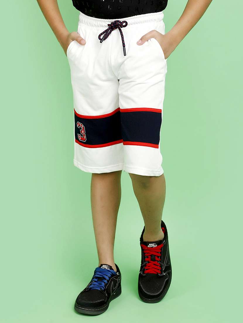 boys color block casual shorts