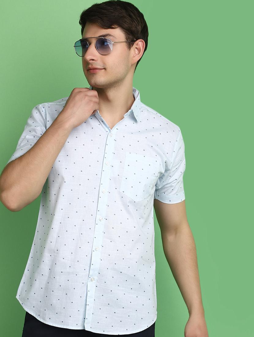 men printed slub casual shirt - 20998273 - Standard Image - 1