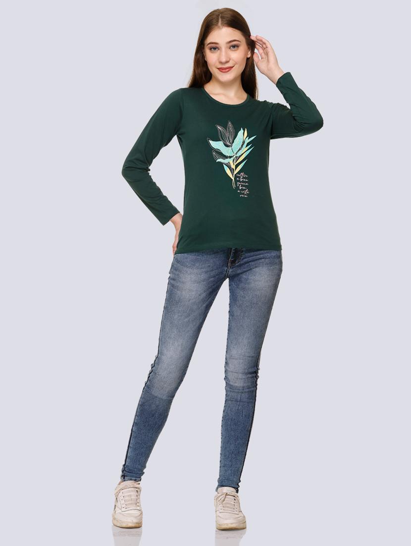 green cotton blend regular tshirt - 20998334 - Standard Image - 4