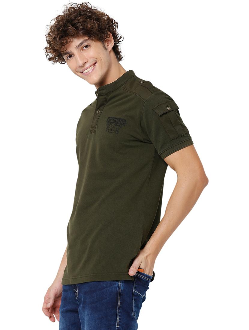 olive short sleeve plain t-shirt - 20998367 - Standard Image - 1