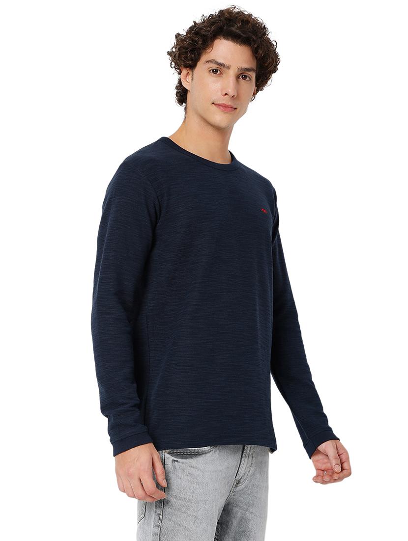 navy blue cotton plain tshirt - 20998382 - Standard Image - 1