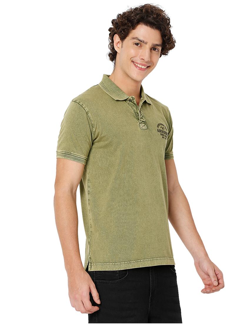 olive cotton plain tshirt - 20998390 - Standard Image - 1