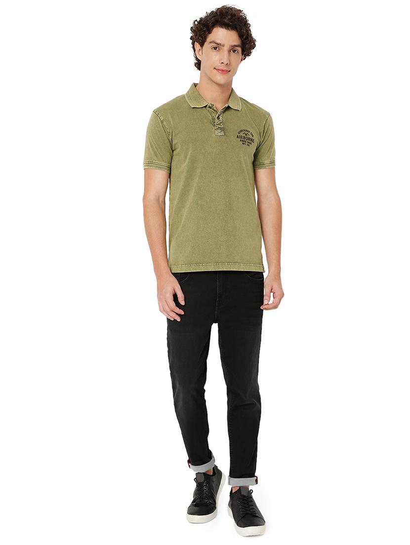 olive cotton plain tshirt - 20998390 - Standard Image - 4
