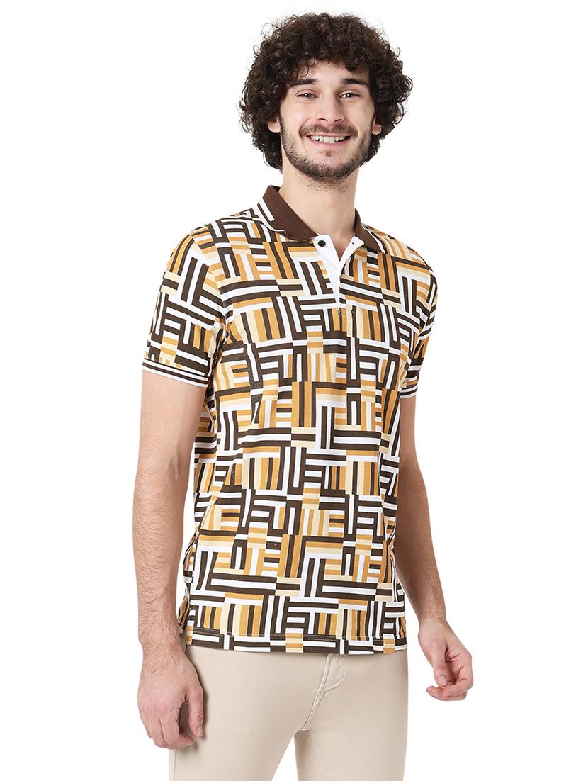 mustard cotton all over print tshirt - 20998409 - Standard Image - 1
