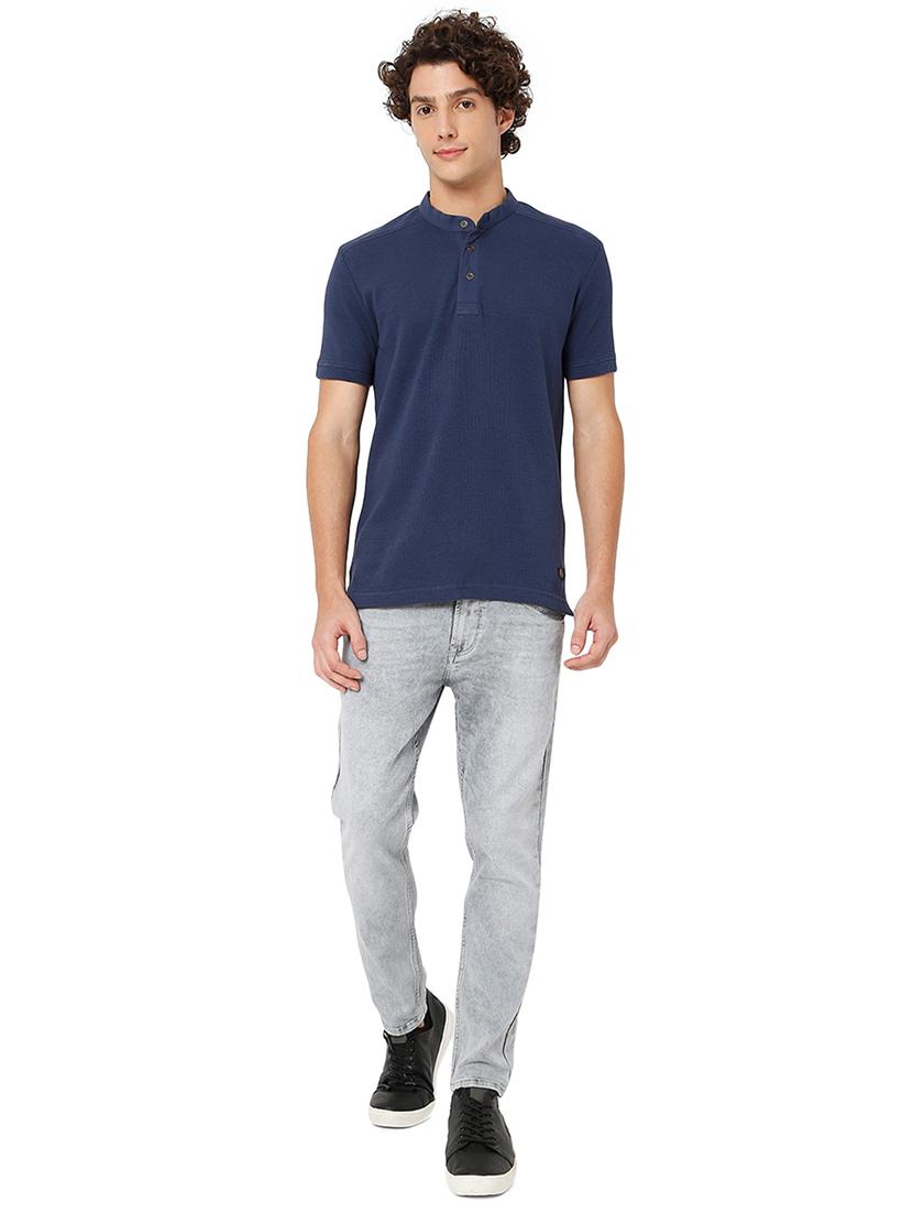 men mandarin neck plain t-shirt - 20998444 - Standard Image - 4