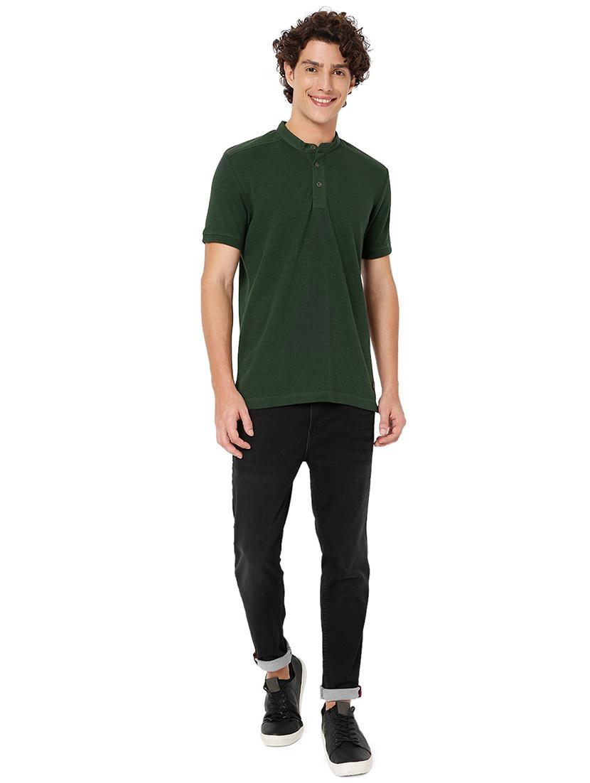 olive cotton plain tshirt - 20998445 - Standard Image - 4