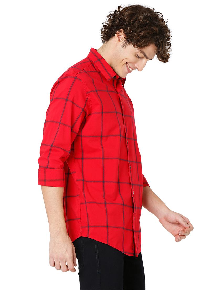 red cotton casual shirt - 20998488 -  Standard Image - 1