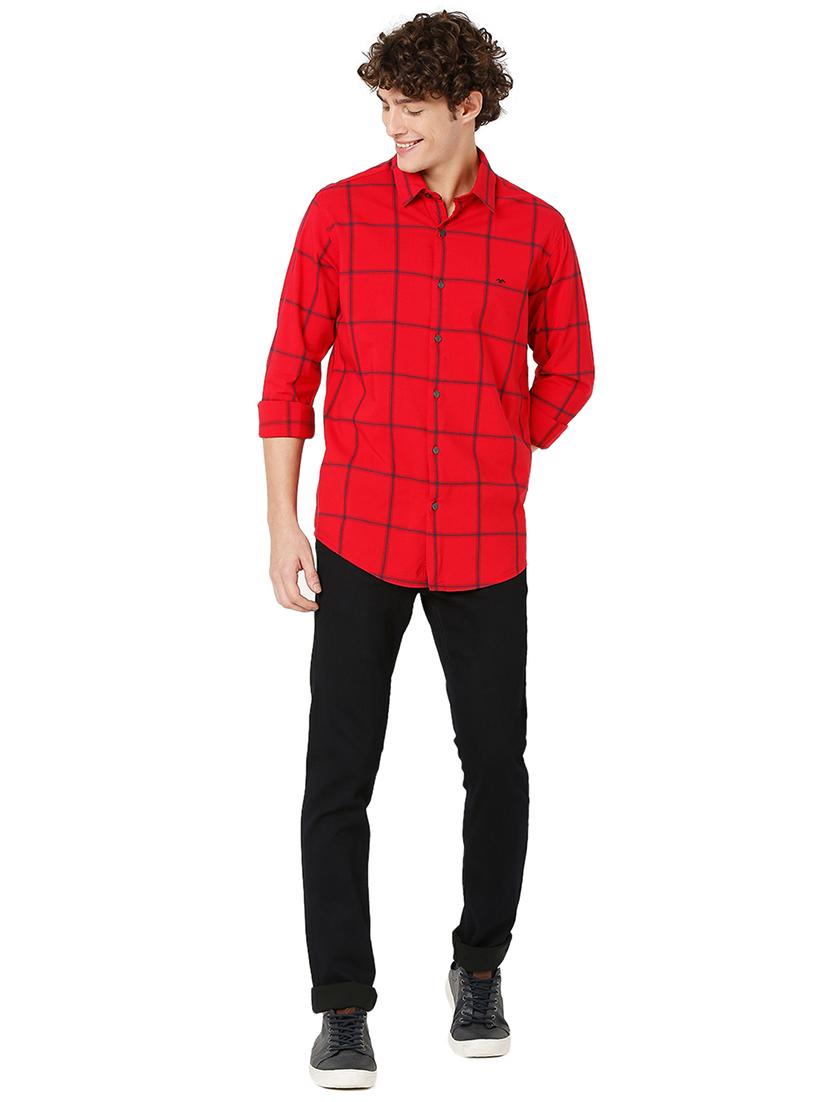 red cotton casual shirt - 20998488 - Standard Image - 4